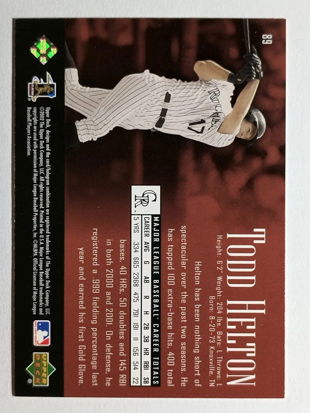 2002 UD Piece of History #89 Todd Helton