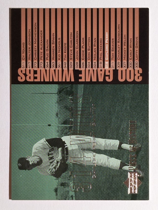 2002 UD Piece of History 300 Game Winners #GW4 Gaylord Perry