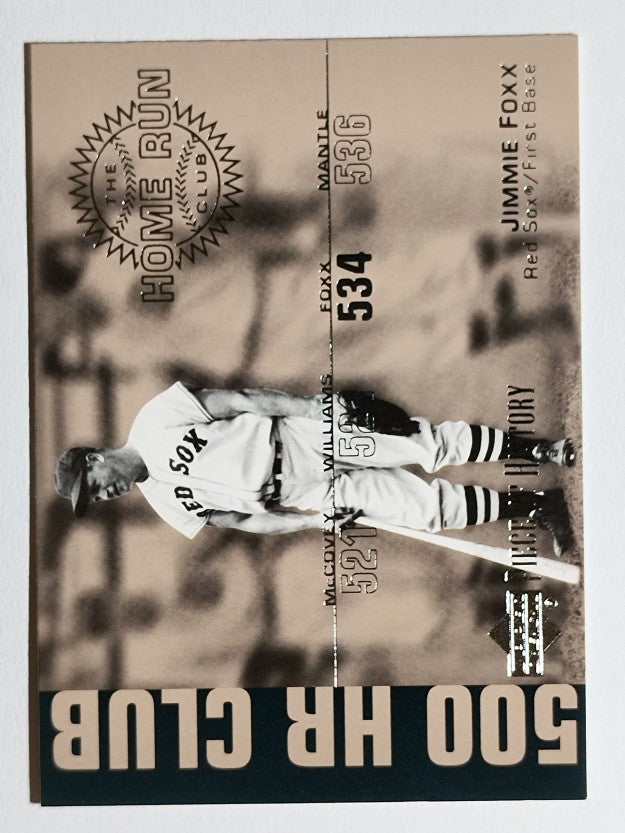 2002 UD Piece of History 500 Home Run Club #HR2 Jimmie Foxx
