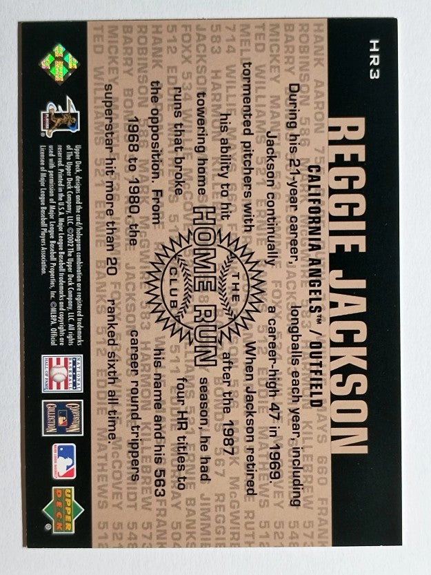 2002 UD Piece of History 500 Home Run Club #HR3 Reggie Jackson