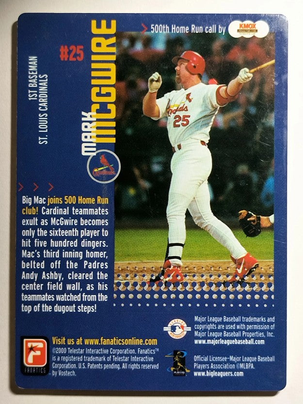 2000 Fanatics Talking StarCards #NNO Mark McGwire (Working Condition)