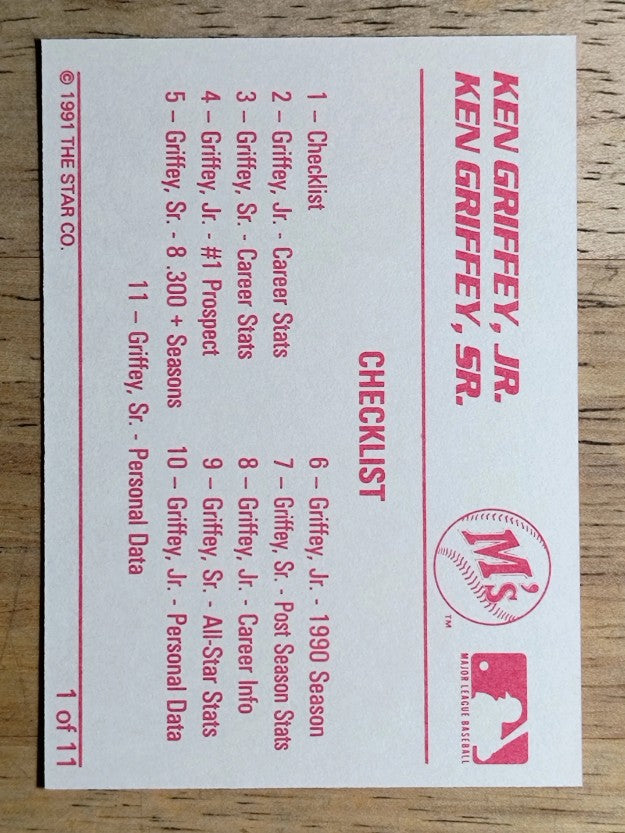 1991 Star Griffeys #1 Ken Griffey Jr./Ken Griffey Sr. CL