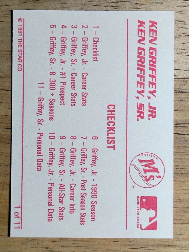 1991 Star Griffeys #1 Ken Griffey Jr./Ken Griffey Sr. CL