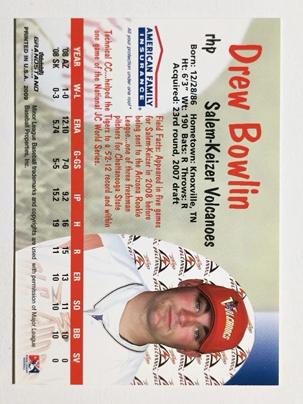 2009 Salem-Keizer Volcanoes Grandstamd #3 Drew Bowlin
