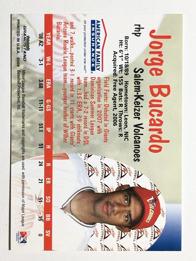 2009 Salem-Keizer Volcanoes Grandstamd #4 Jorge Bucardo