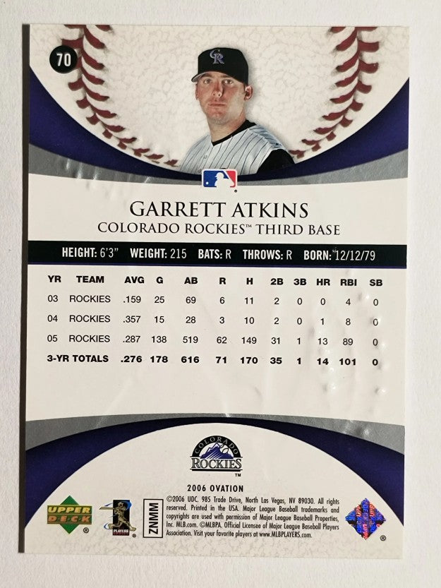 2006 Upper Deck Ovation #70 Garrett Atkins