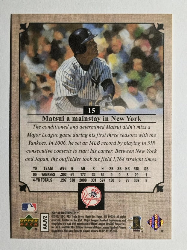 2007 UD Masterpieces #15 Hideki Matsui
