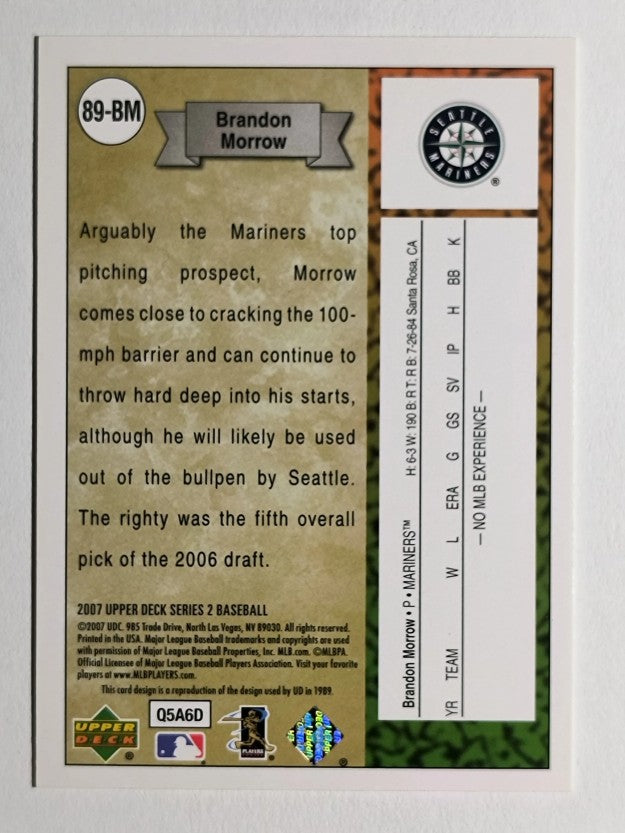 2007 Upper Deck 1989 Rookie Reprints #BM Brandon Morrow (EXMT)