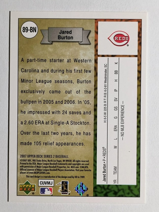 2007 Upper Deck 1989 Rookie Reprints #BN Jared Burton