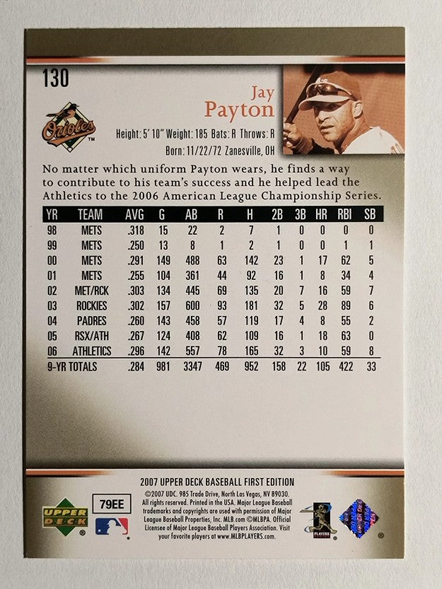 2007 Upper Deck First Edition #130 Jay Payton
