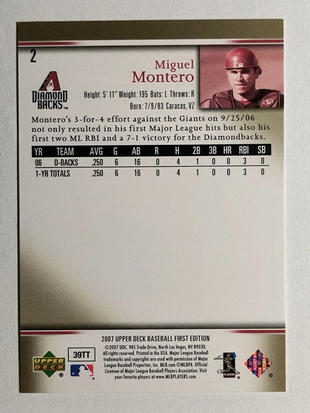 2007 Upper Deck First Edition #2 Miguel Montero