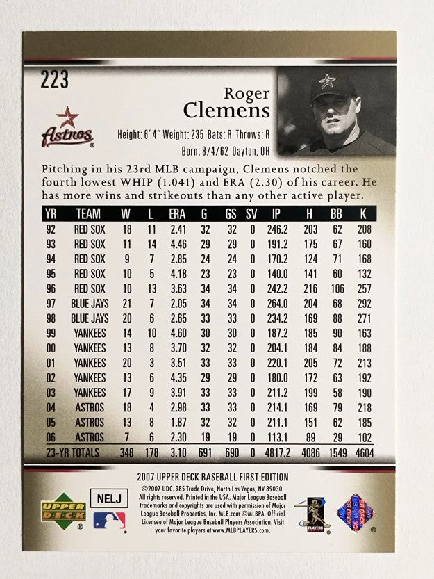 2007 Upper Deck First Edition #223 Roger Clemens