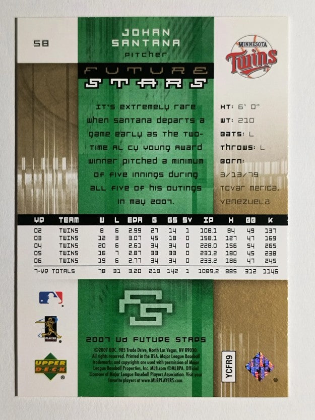 2007 Upper Deck Future Stars #58 Johan Santana