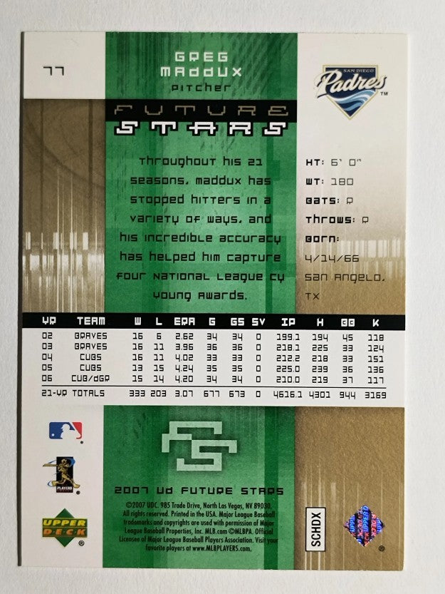 2007 Upper Deck Future Stars #77 Greg Maddux