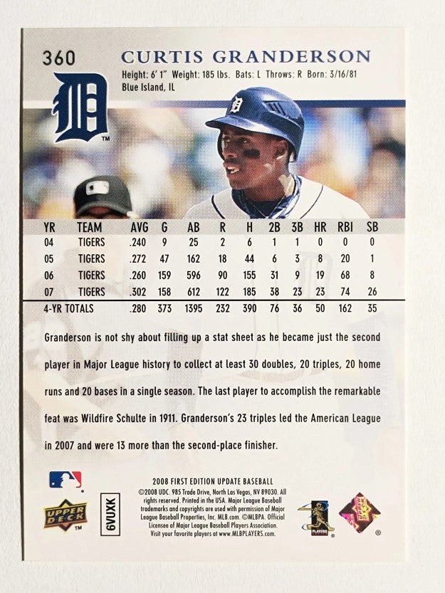 2008 Upper Deck First Edition #360 Curtis Granderson