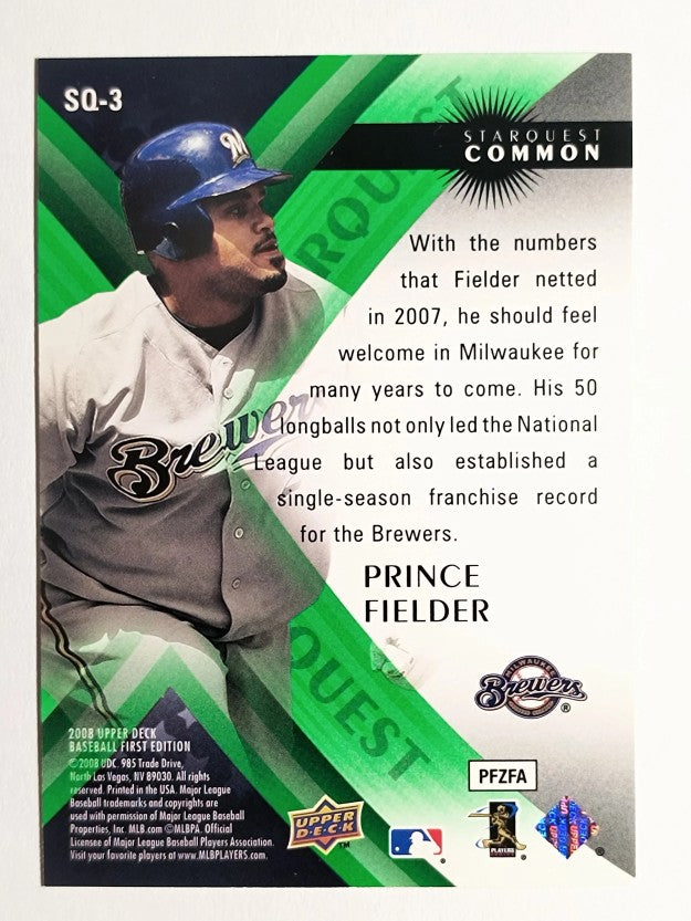 2008 Upper Deck First Edition StarQuest #SQ3 Prince Fielder