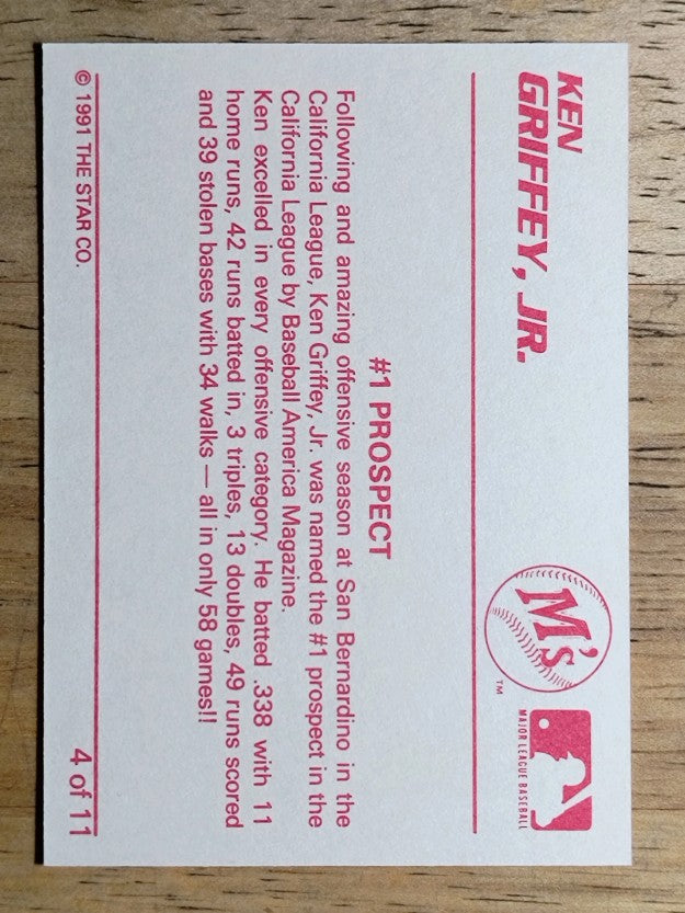 1991 Star Griffeys #4 Ken Griffey Jr./Griffey, Jr. - #1 Prospect