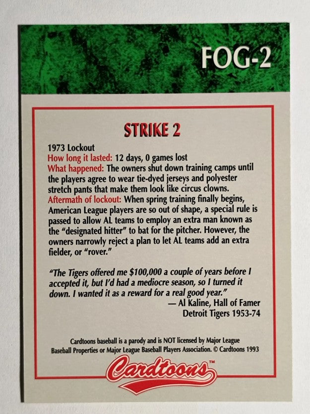 1993-95 Cardtoons #FOG2 Strike 2