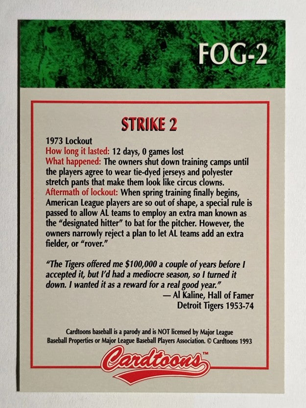 1993-95 Cardtoons #FOG2 Strike 2