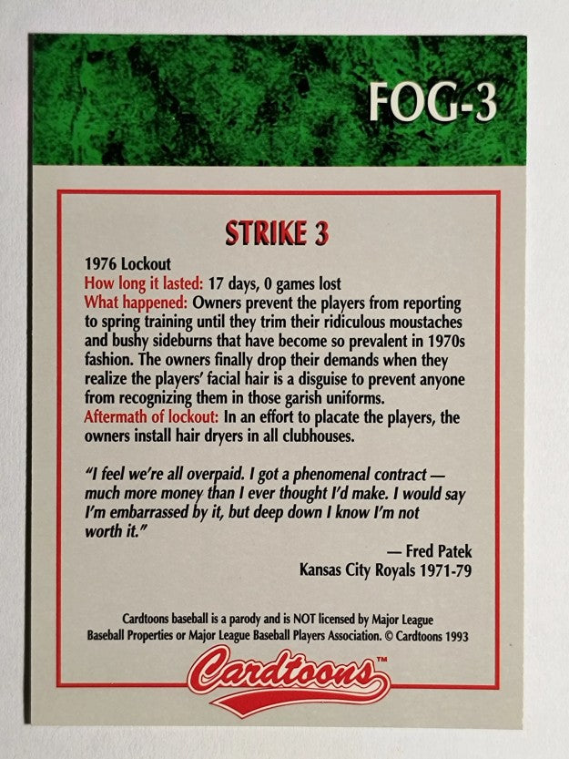 1993-95 Cardtoons #FOG3 Strike 3