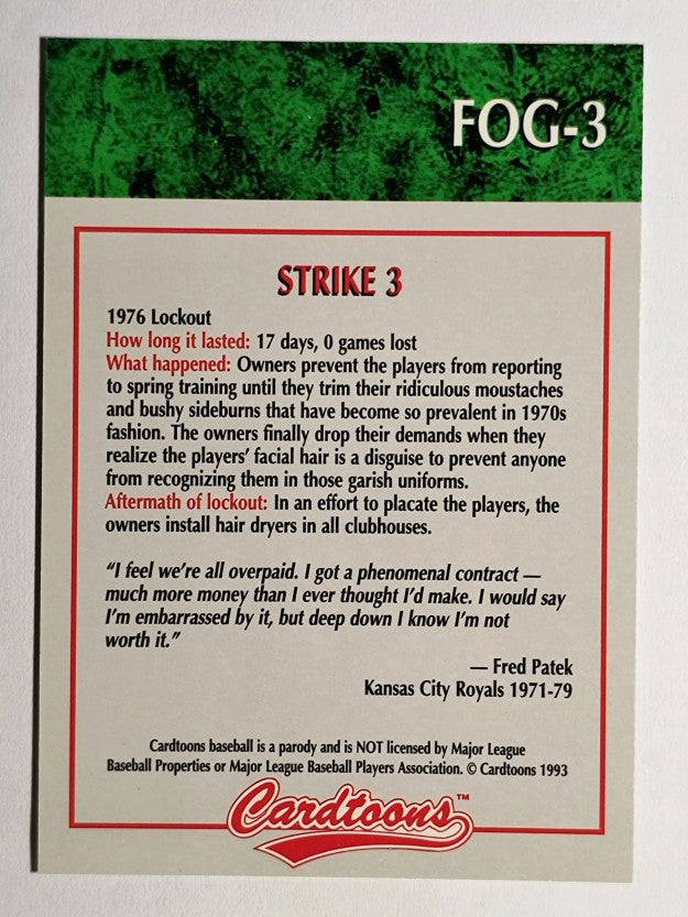 1993-95 Cardtoons #FOG3 Strike 3