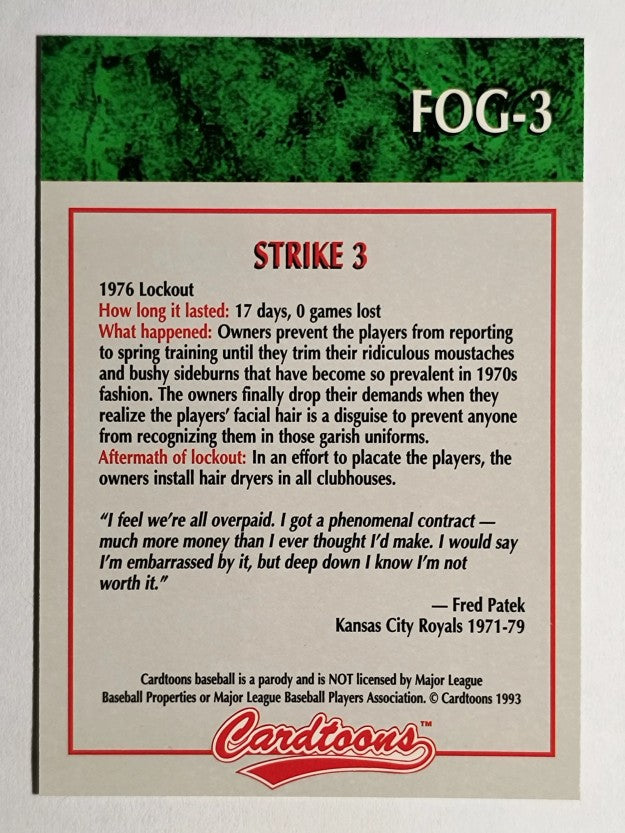 1993-95 Cardtoons #FOG3 Strike 3