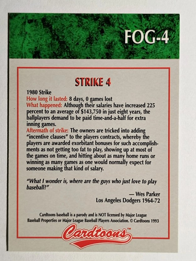 1993-95 Cardtoons #FOG4 Strike 4