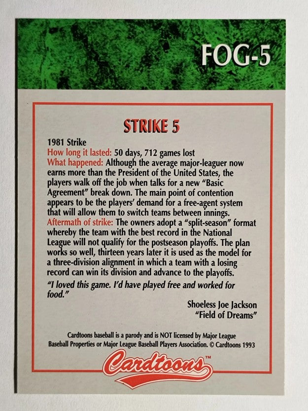 1993-95 Cardtoons #FOG5 Strike 5