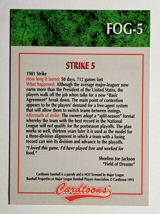 1993-95 Cardtoons #FOG5 Strike 5