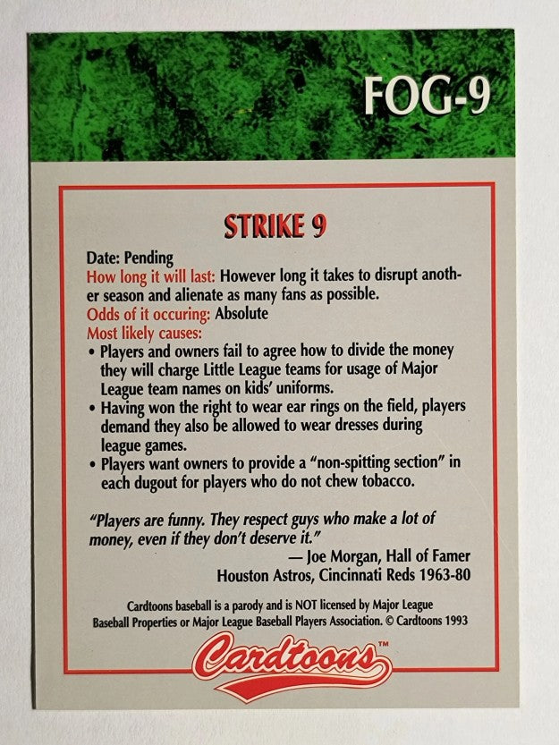 1993-95 Cardtoons #FOG9 Strike 9