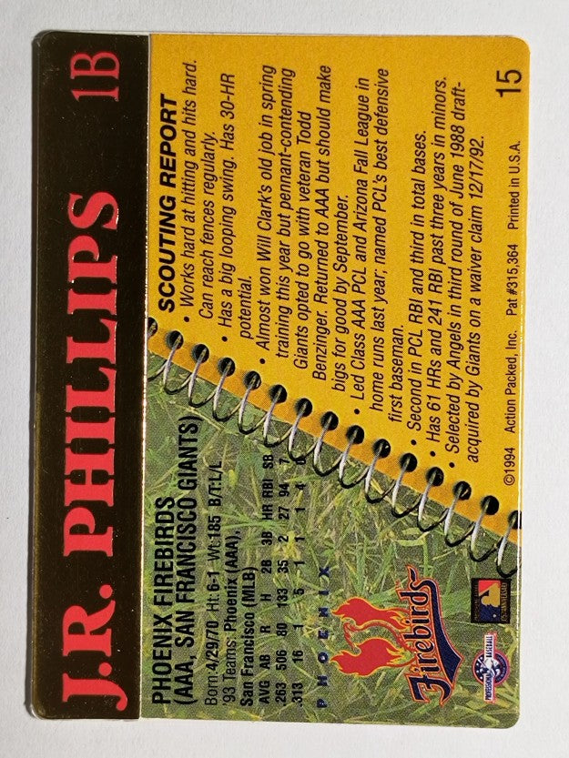 1994 Action Packed #15 J.R. Phillips