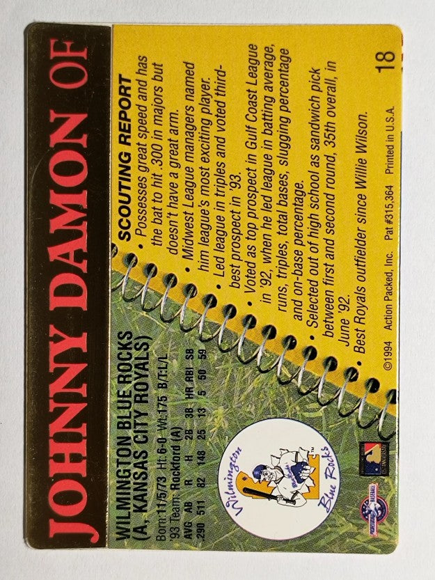 1994 Action Packed #18 Johnny Damon