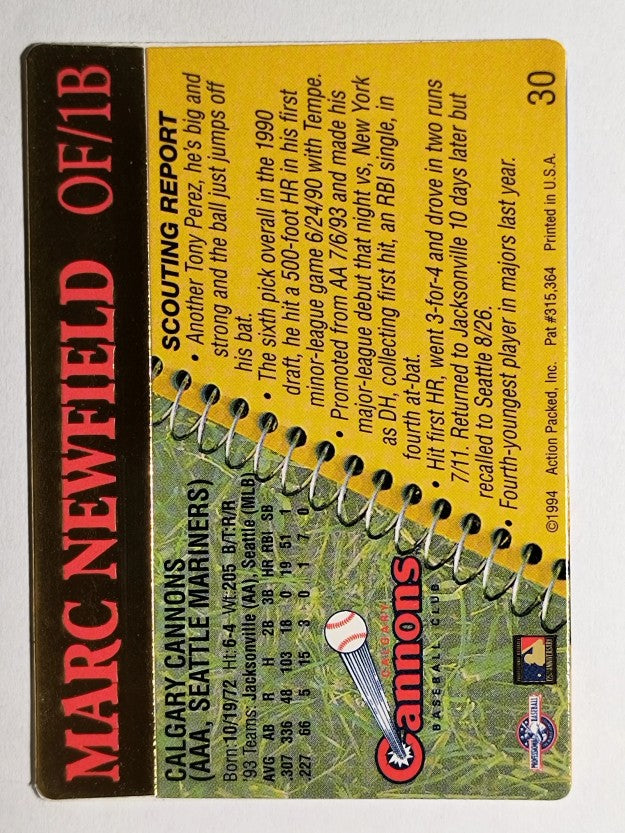 1994 Action Packed #30 Marc Newfield