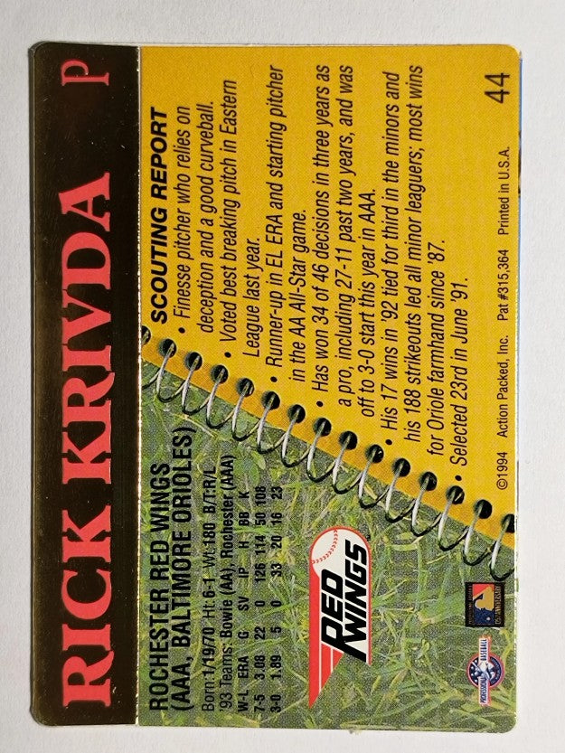 1994 Action Packed #44 Rick Krivda