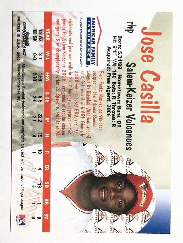 2009 Salem-Keizer Volcanoes Grandstamd #6 Jose Casilla