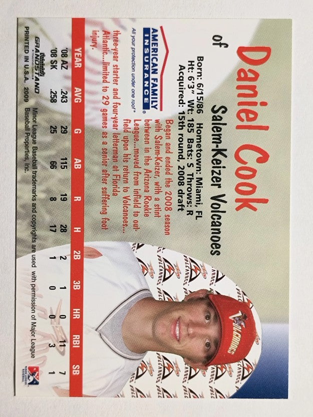 2009 Salem-Keizer Volcanoes Grandstamd #8 Daniel Cook