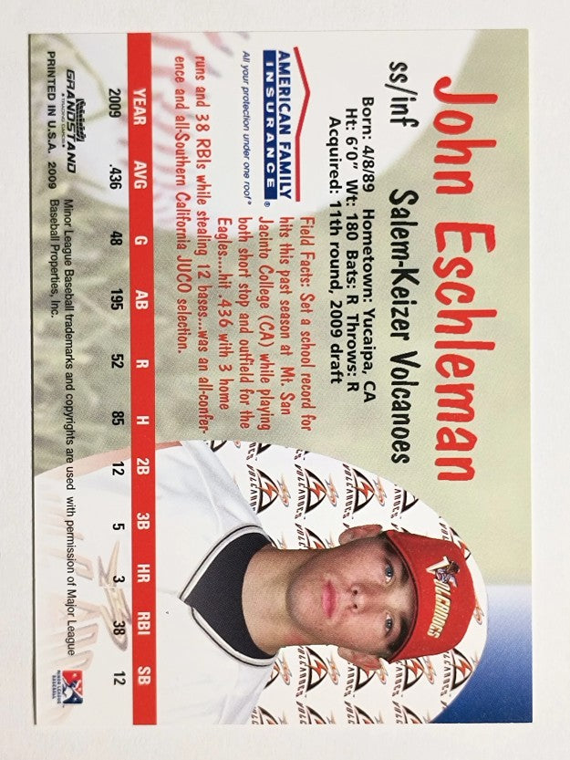 2009 Salem-Keizer Volcanoes Grandstamd #12 John Eschleman