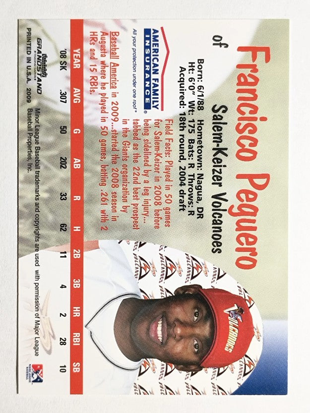 2009 Salem-Keizer Volcanoes Grandstamd #26 Francisco Peguero
