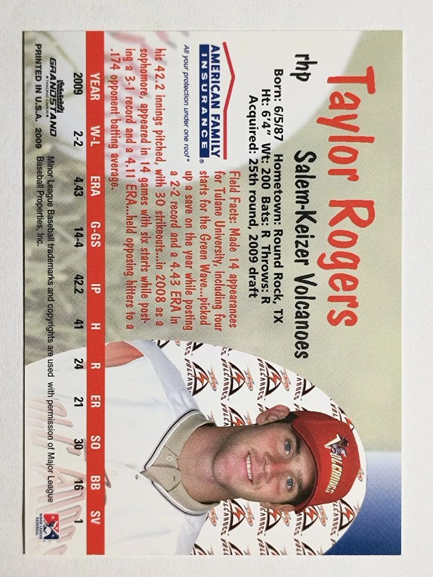 2009 Salem-Keizer Volcanoes Grandstamd #29 Taylor Rogers