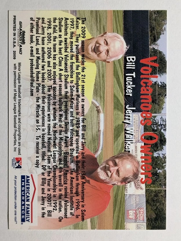 2009 Salem-Keizer Volcanoes Grandstamd #32 Bill Tucker OWN GRP