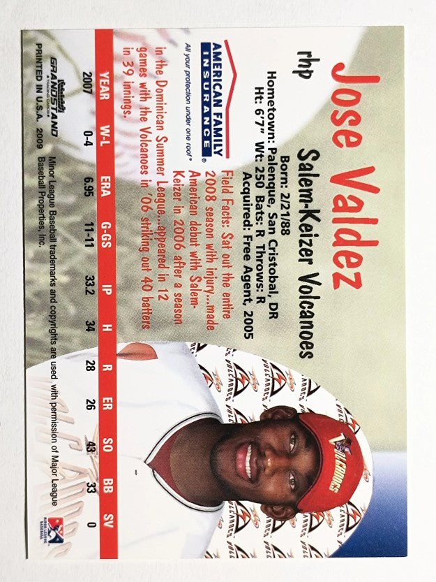 2009 Salem-Keizer Volcanoes Grandstamd #33 Jose Valdez