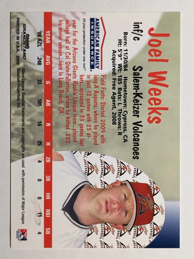 2009 Salem-Keizer Volcanoes Grandstamd #37 Joel Weeks
