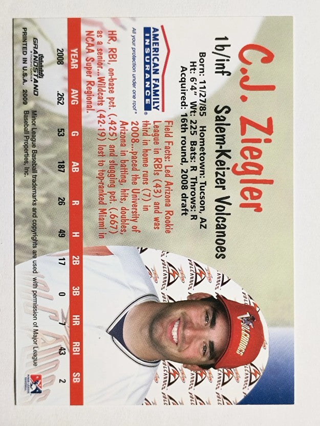 2009 Salem-Keizer Volcanoes Grandstamd #40 C.J. Ziegler