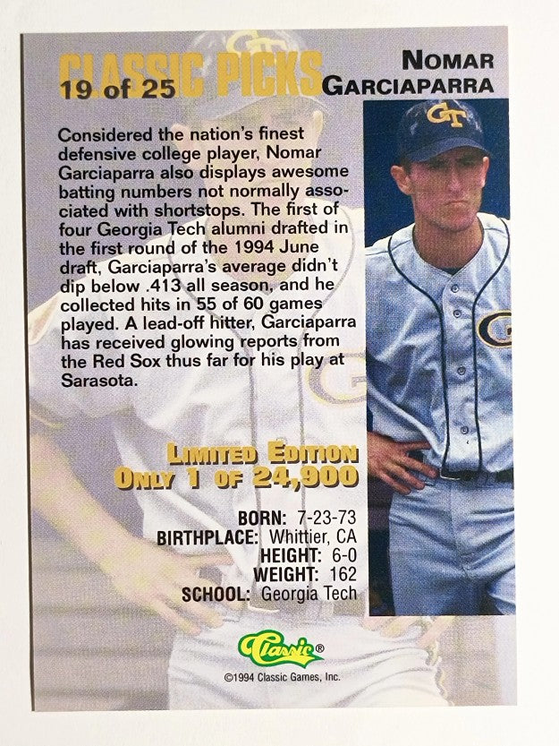 1994 Classic Four Sport Classic Picks #19 Nomar Garciaparra