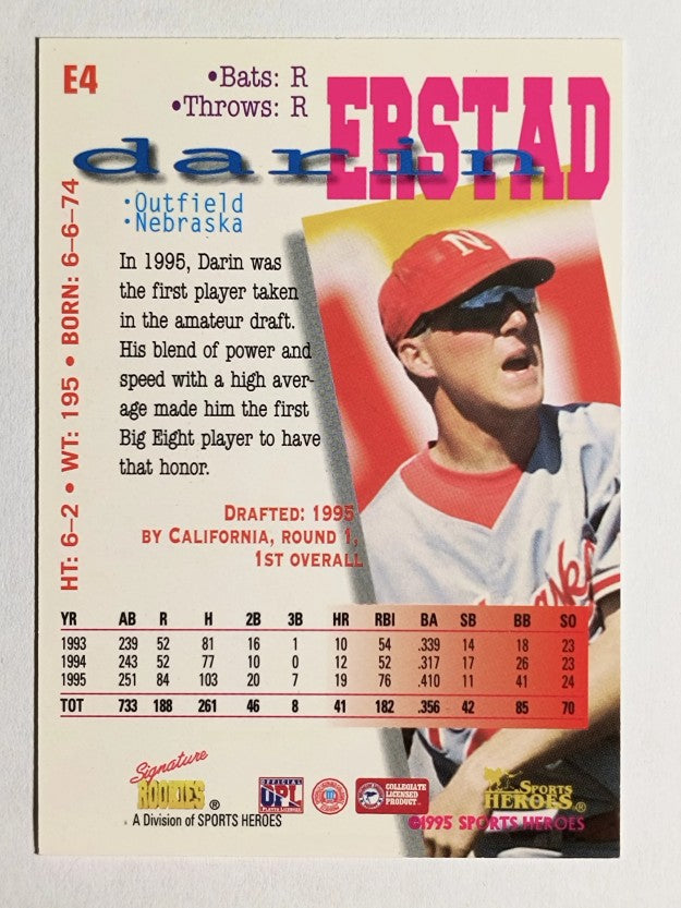 1995 Signature Rookies Fame and Fortune Darin Erstad #E4 Darin Erstad BB