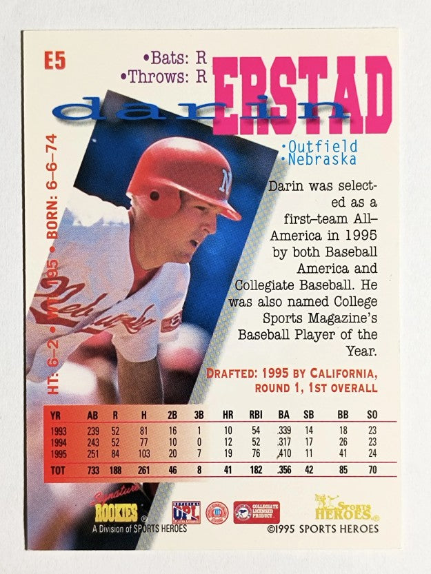 1995 Signature Rookies Fame and Fortune Darin Erstad #E5 Darin Erstad BB (NM)