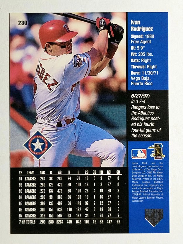 1998 Upper Deck #230 Ivan Rodriguez