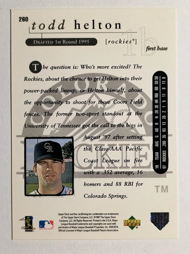 1998 Upper Deck #260 Todd Helton