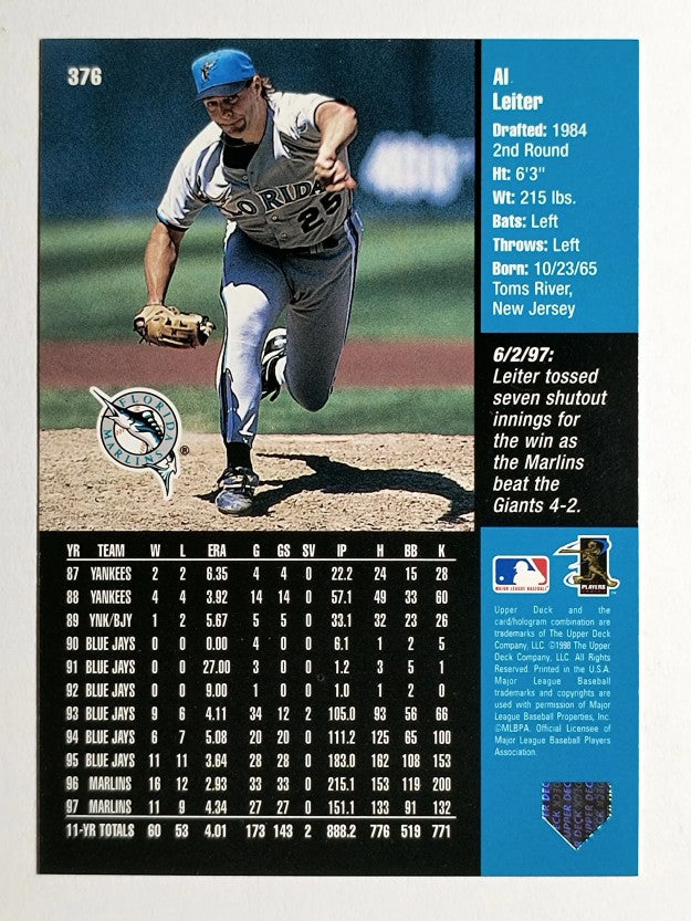 1998 Upper Deck #376 Al Leiter