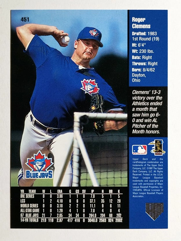 1998 Upper Deck #451 Roger Clemens UE